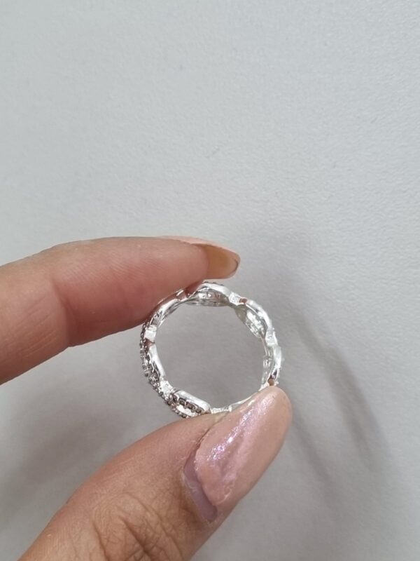 ANILLO de acero blanco modelo "CADENAS" - Image 2