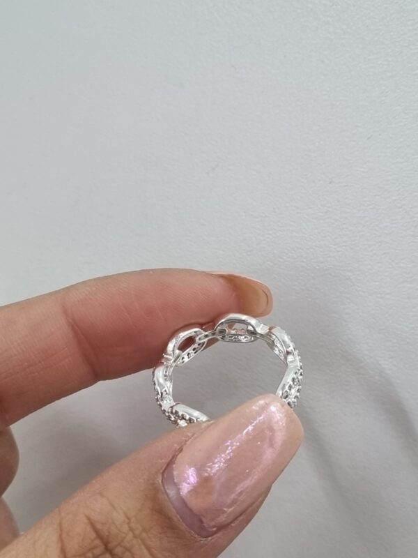 ANILLO de acero blanco modelo "CADENAS" - Image 3