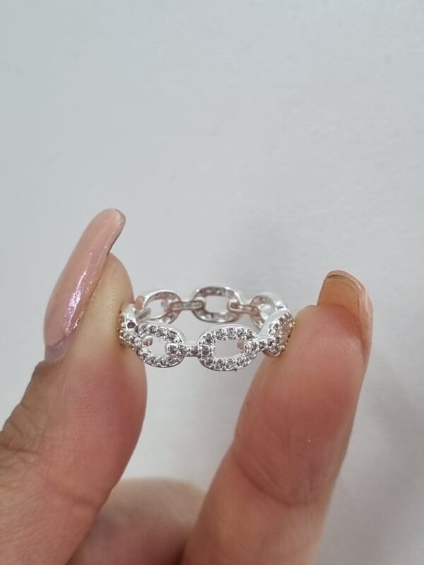 ANILLO de acero blanco modelo "CADENAS" - Image 4