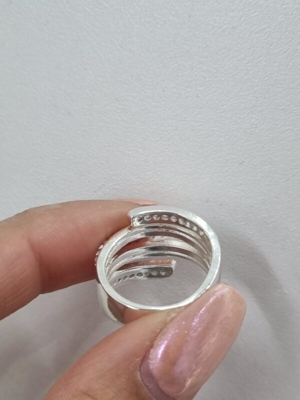 ANILLO de acero blanco modelo "CRUZADO" - Image 2