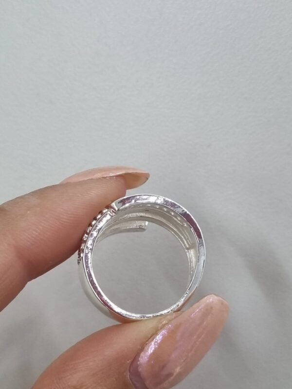 ANILLO de acero blanco modelo "CRUZADO" - Image 3