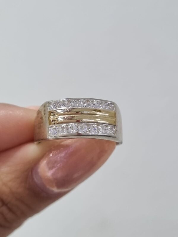 ANILLO de plata con oro y piedras n18 - Image 2