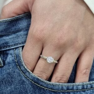 ANILLO de plata con oro modelo CINTILLO