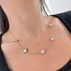 CONJUNTO de acero dorado diseño TREBOL