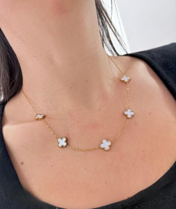 CONJUNTO de acero dorado diseño TREBOL