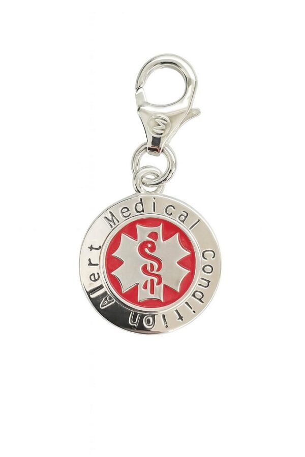 DIJE DE PLATA LINEA MONONA MODELO ALERTA CONDICION MEDICA