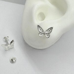 AROS de plata con sistema de cierre abridor diseño MARIPOSA de 8mm