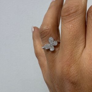 ANILLO de plata rodinada diseño MARIPOSA N°18