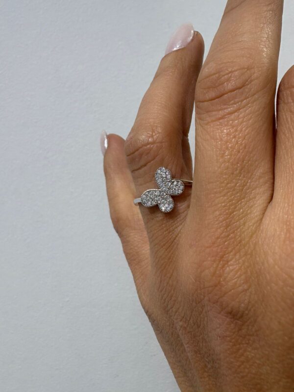 ANILLO de plata rodinada diseño MARIPOSA N°18