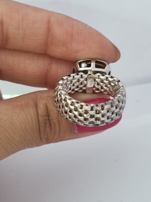 ANILLO de plata rodinada con piedra engarzada N17 - Image 4