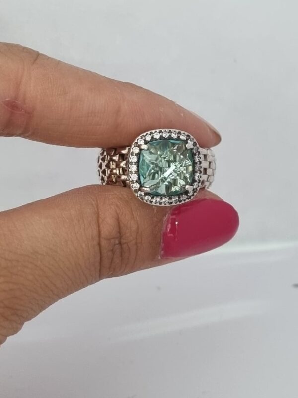 ANILLO de plata rodinada con piedra engarzada N17 - Image 6