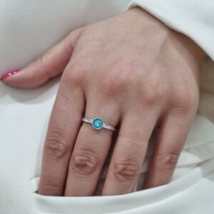 ANILLO de plata y cristal europeo N14