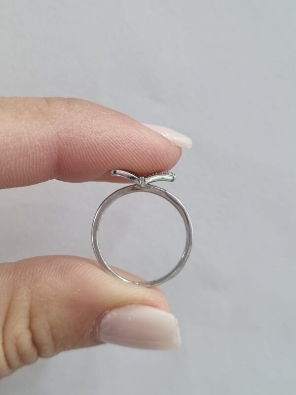 ANILLO de plata rodinada diseño "Moño" N°10 - Image 2