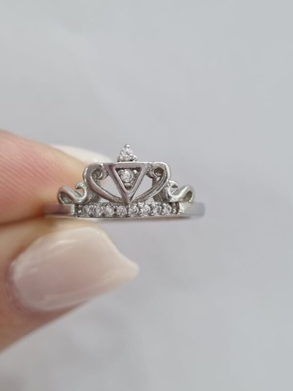 ANILLO de plata rodinada modelo "Corona" N°10 - Image 5