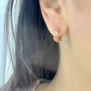 AROS DE ACERO ROSE DISEÑO CUBANOS CON DISEÑO FLORES 1CM