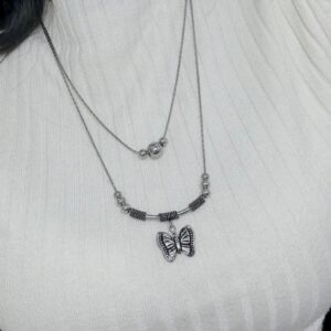 CONJUNTO de acero diseño doble cadena con MARIPOSA