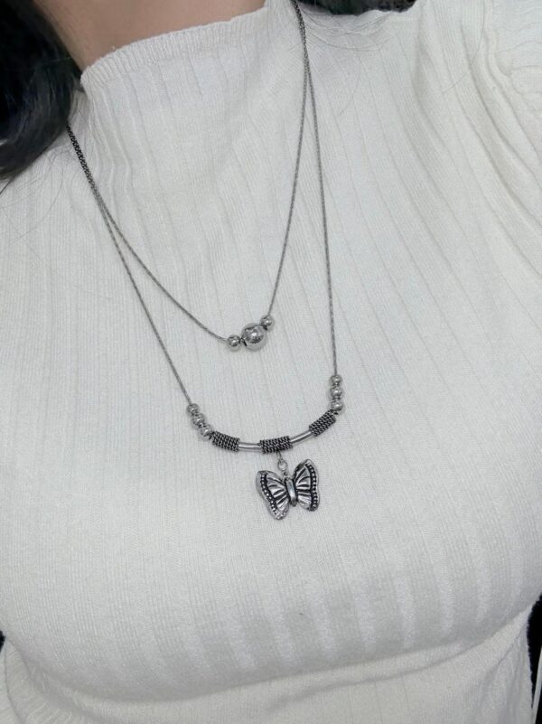 CONJUNTO de acero diseño doble cadena con MARIPOSA
