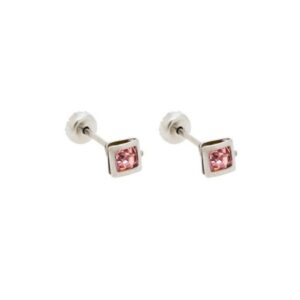 AROS de acero diseño cuadrado piedra rosa 5mm