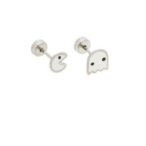 AROS de acero diseño "Pac Man" color blanco