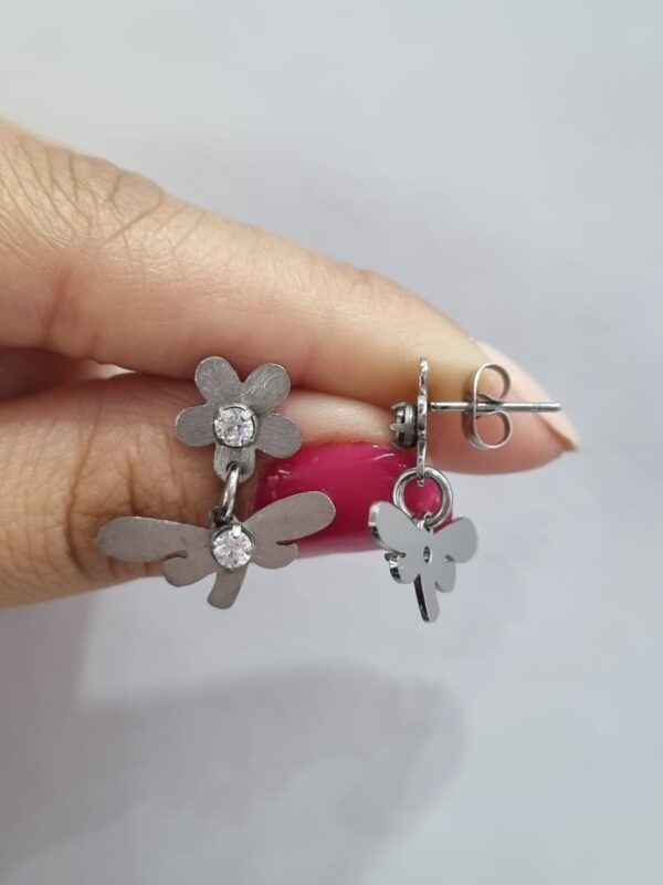 AROS DE ACERO MODELO LIBÉLULA COLGANTE - Image 2