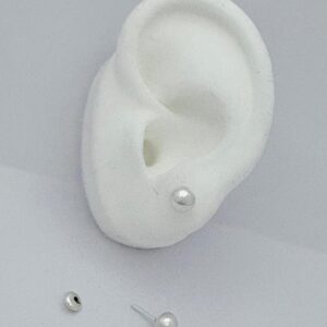 AROS de acero blanco con sistema de cierre abridor diseño BOLITA de 5MM