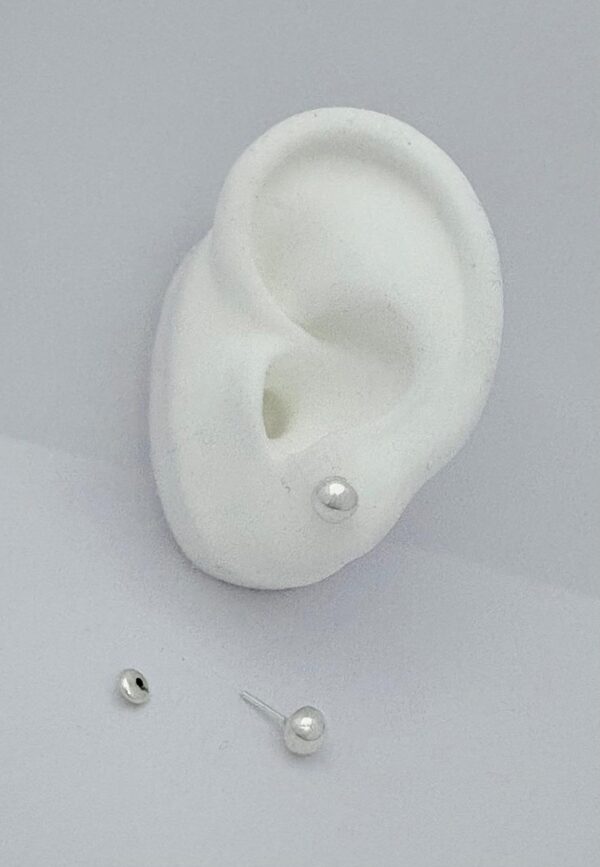 AROS de acero blanco con sistema de cierre abridor diseño BOLITA de 5MM
