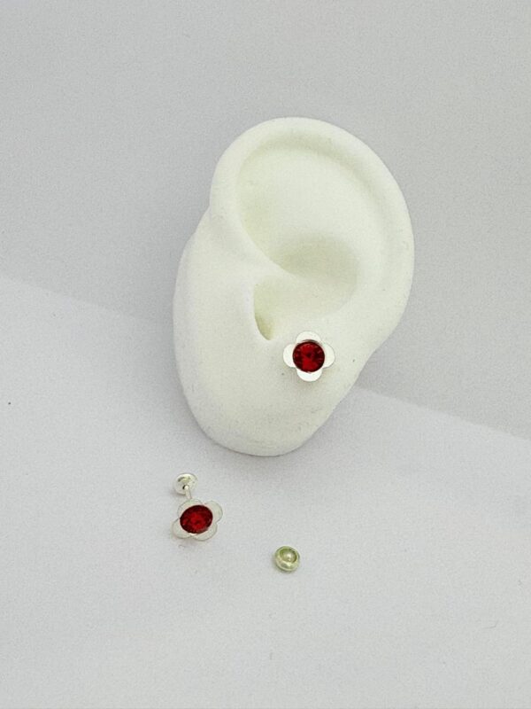 AROS de acero blanco con sistema de cierre abridor diseño FLOR - Image 2