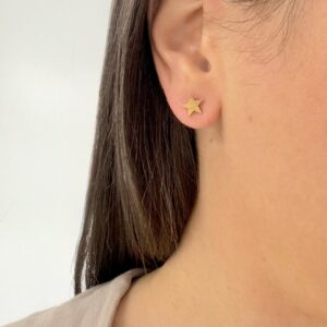 AROS DE ACERO DORADO MODELO ESTRELLA
