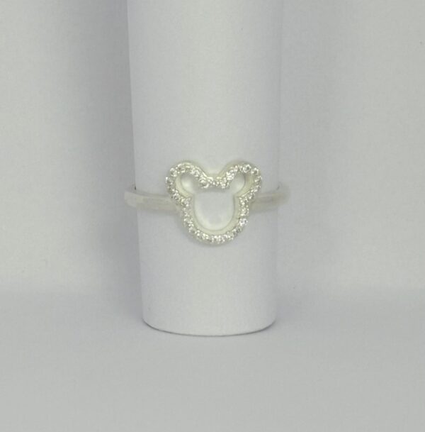 ANILLO de plata rodinada modelo "Mickey Mouse"  N°15
