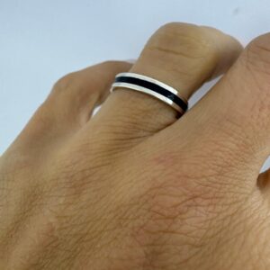 ALIANZA de plata modelo ES200 3,5mm con centro esmaltado