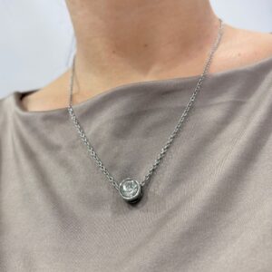CONJUNTO de acero diseño con dije circulo 1cm pasante