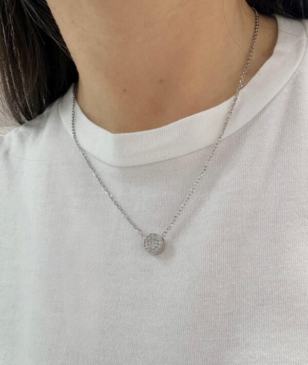 CONJUNTO de acero con dije redondo de 8mm