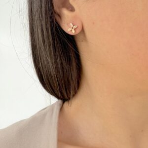 AROS DE ACERO ROSE MODELO FLOR