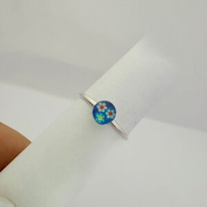 ANILLO de plata para nena con diseño "FLORES"  N°8