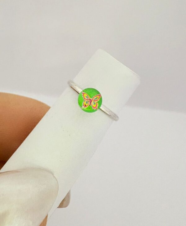 ANILLO de plata para nena con diseño "MARIPOSA"  N°3