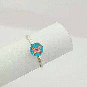 ANILLO de plata para nena con diseño "MARIPOSA"  N°5