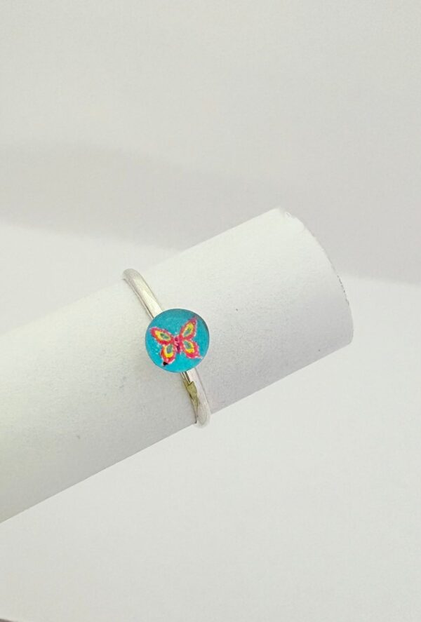 ANILLO de plata para nena con diseño "MARIPOSA"  N°5
