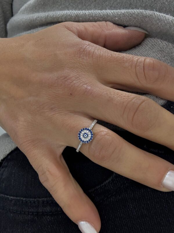 ANILLO de plata rodinada modelo "OJITO TURCO"  N°21