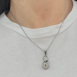 CONJUNTO de acero modelo con dije "DOBLE"