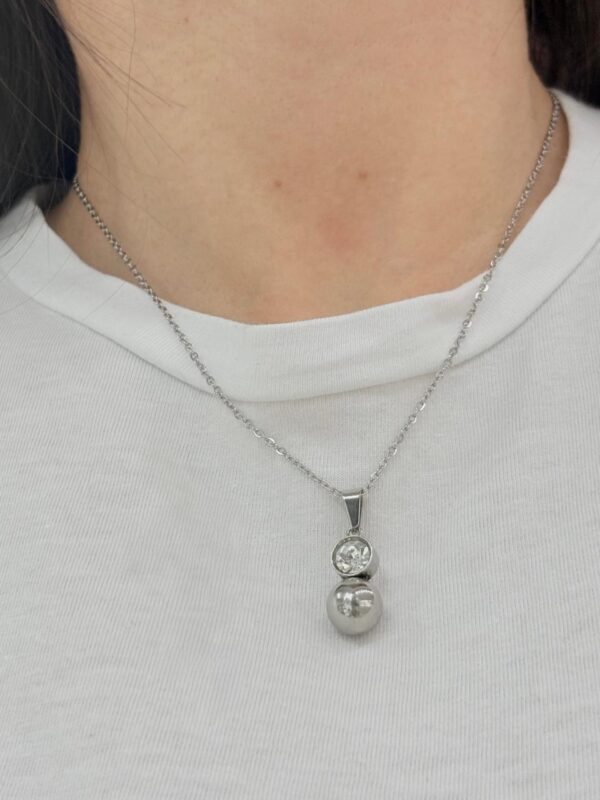 CONJUNTO de acero modelo con dije "DOBLE"