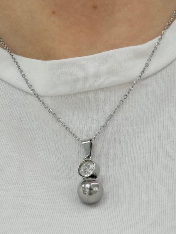 CONJUNTO de acero modelo con dije "DOBLE" - Image 2