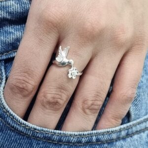 ANILLO de plata diseño "COLIBRI"  N°13