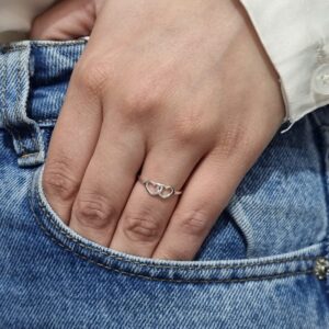 ANILLO de plata diseño "Corazones calados"  N°11
