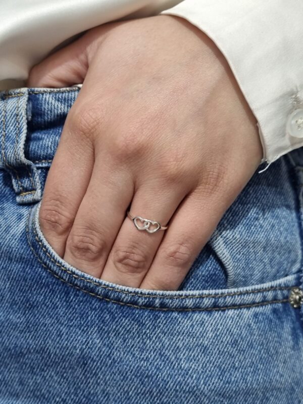 ANILLO de plata diseño "Corazones calados"  N°11