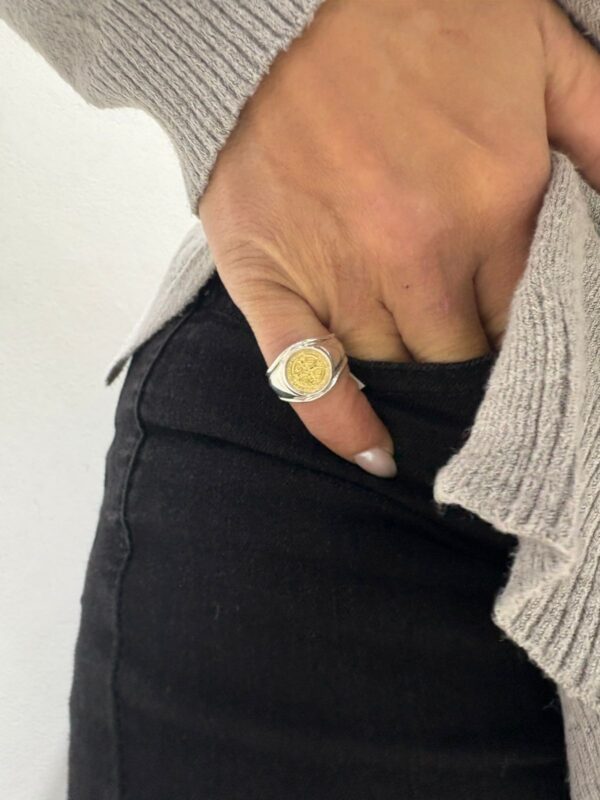 ANILLO de plata con oro diseño SAN BENITO n16