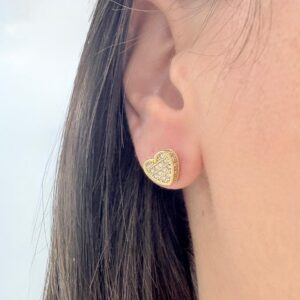AROS DE ACERO DORADO MODELO CORAZÓN