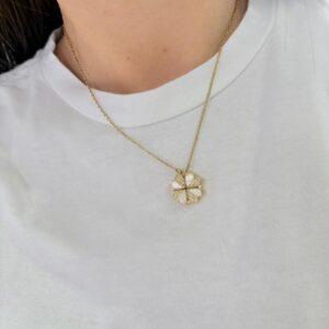 CONJUNTO de acero dorado diseño "TREBOL"