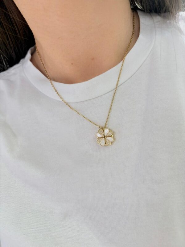 CONJUNTO de acero dorado diseño "TREBOL"