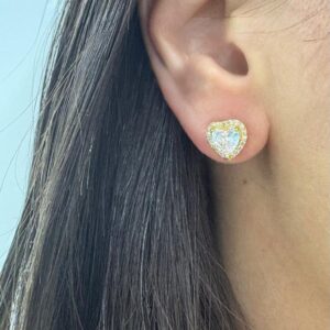 AROS DE ACERO DORADO MODELO CORAZÓN