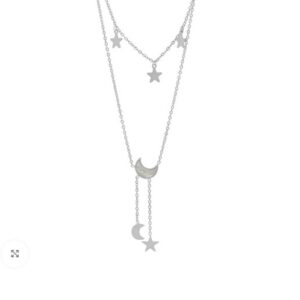 CORBATERO de acero blanco diseño LUNAS CON ESTRELLAS